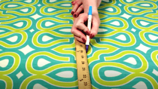 Trace the pillow size on the fabric