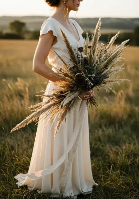 Asymmetrical Dried Flower Bouquet