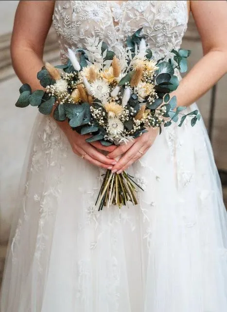 Rustic Herb and Dried Flower Bouquet